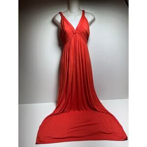 Philosophy Women’s Maxi Dress Tangarine Sz S Sleeveless Summer Beachy Boho VNeck